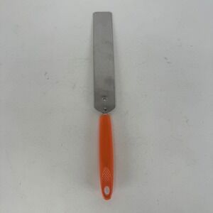 Vintage Ekco Stainless Steel Icing Spatula Orange Handle Made in USA 10.5 Inch
